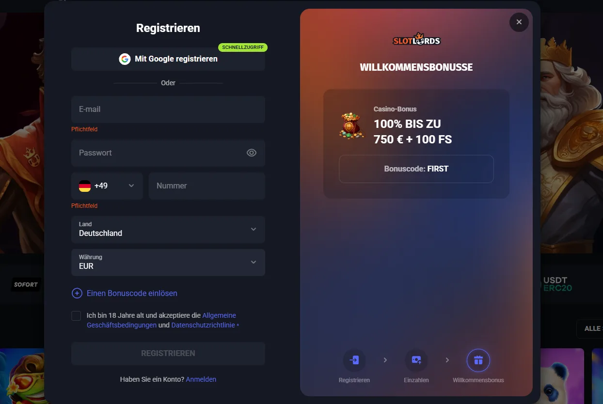 Slotlords Casino Spiele